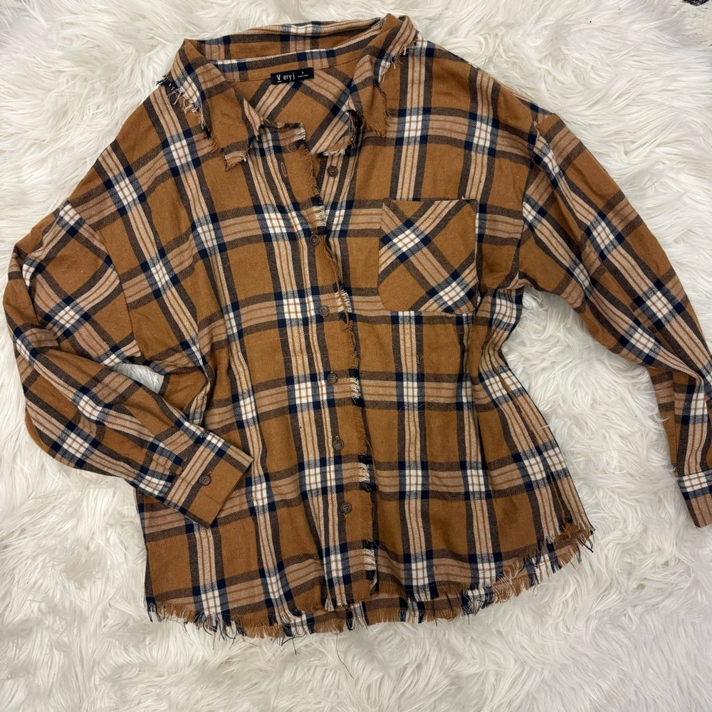 Very G Brown Plaid Button Down Shirt 🤠